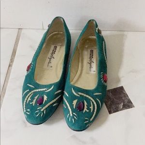 enzo angiolini Brazil vintage jeweled  flats